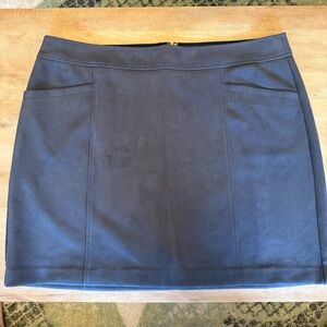 LOFT Smoky Blue Suede Skirt